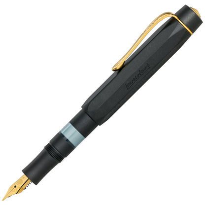 Kaweco, Füller+Tintenglas, Al Sport Starter Set, Mit transparentem Tintenfenster, Schwarz