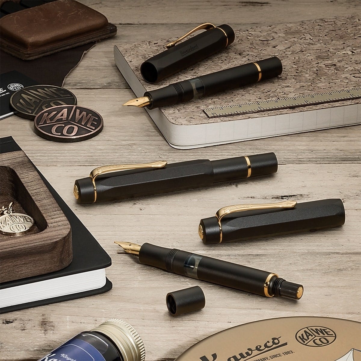 Kaweco Füller AL Sport Solo Mit transparentem Tintenfenster, Schwarz
