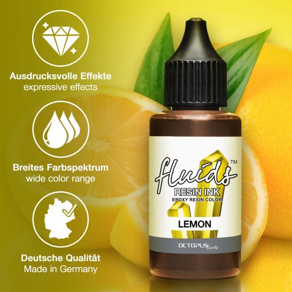 Octopus Fluids Resin Ink LEMON Alcohol Ink Gelb transparent