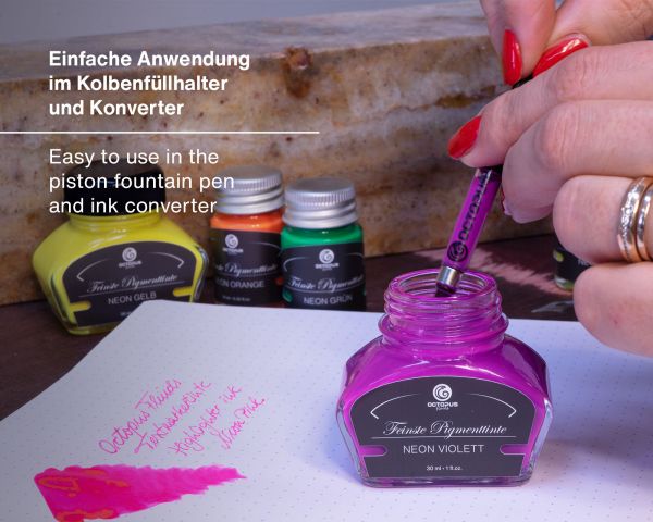 Octopus Fluids Textmarkertinte Neon-Gelb mit Konverter