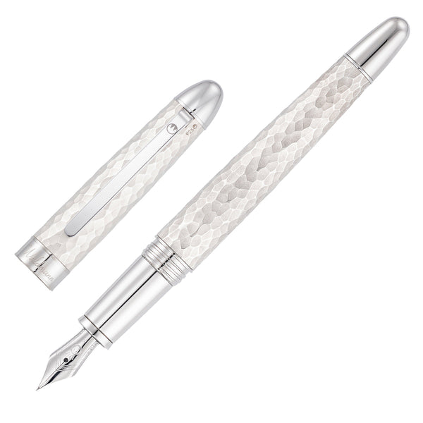 Waldmann, stylo-plume Impact, argent sterling martelé, plume acier