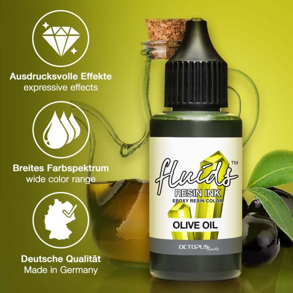 Octopus Fluids Encre Résine HUILE D'OLIVE Vert Transparent
