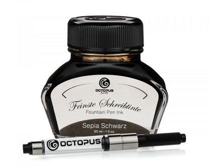 Octopus Fluids Encre d'écriture Classic Sépia Noir avec convertisseur