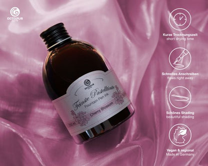 Inchiostro per penna stilografica Octopus Fluids, pastello, rosa Cherry Blossom, 250 ml