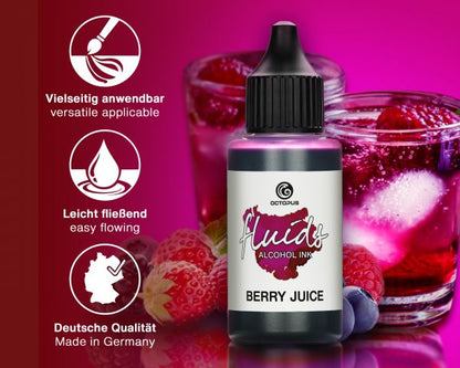 Octopus Fluids Alcool Ink Encre à alcool pour Fluid Painting, Resin-Art et Mixed Media Violet BERRY JUICE 100 ml