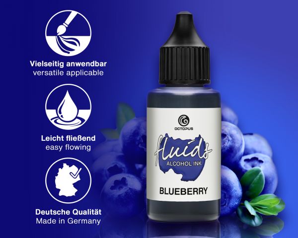 Octopus Fluids Inchiostro a base di alcol per Fluid Art/Resina Blueberry Viola trasparente