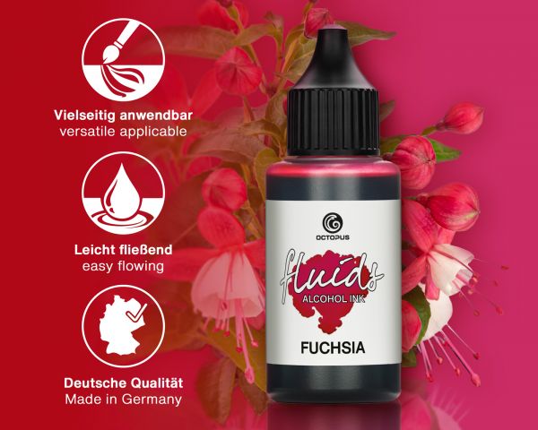 Octopus Fluids Alkoholtinte Alcohol Inks Basic Fuchsia 100 ml