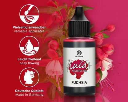 Octopus Fluids Alkoholtinte Alcohol Inks Basic Fuchsia 100 ml