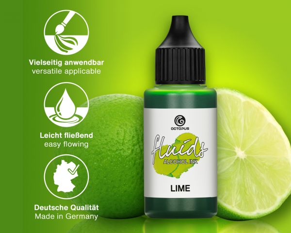 Octopus Fluids Alkoholtinte Alcohol Ink Basic Lime Grün 100 ml