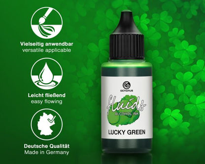Octopus Fluids Encre à alcool Alcohol Ink pour Fluid Art et Résine Lucky Green Vert
