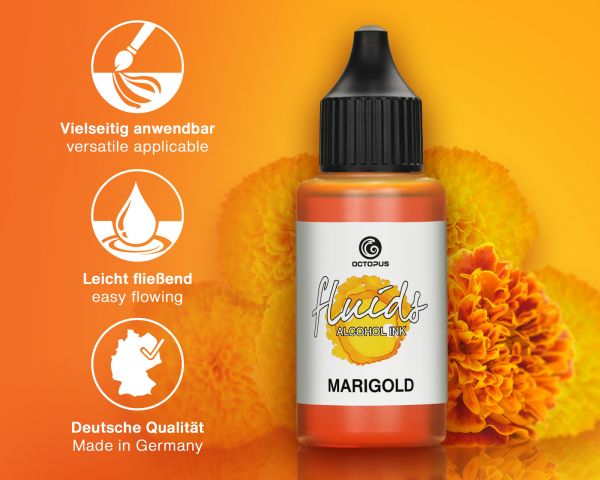 Inchiostro a base di alcol Octopus Fluids, giallo calendula