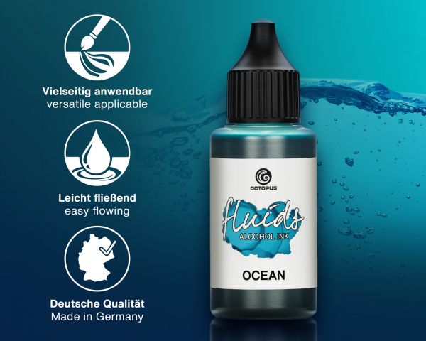 Encre à alcool Octopus Fluids Bleu océan 100 ml