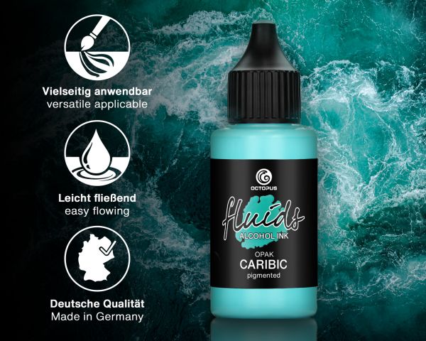 Encre Alcool Octopus Fluids OPAQUE Bleu Caraïbes
