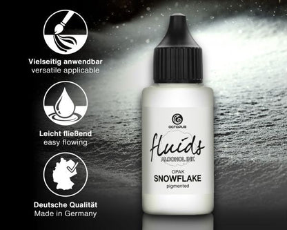 Octopus Fluids Inchiostro a base di alcol Fluid Art/Resina SNOWFLAKE Bianco 100 ml