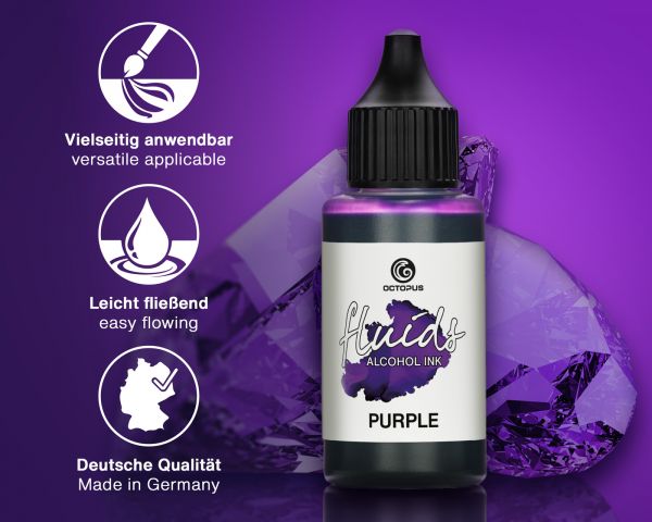 Octopus Fluids Alkoholtinte für Fluid Art/Resin Octopus Fluids Alcohol Inks Basic Purple Violett 100 ml