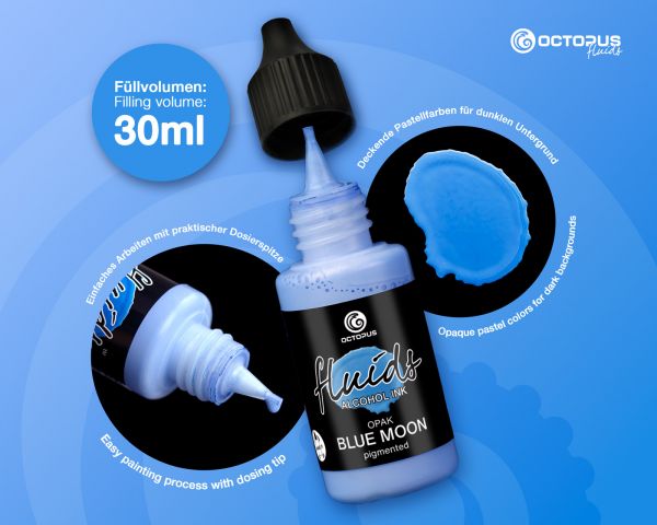 Octopus Fluids inchiostro a base di alcol opaco OPAK Blue Moon Blu