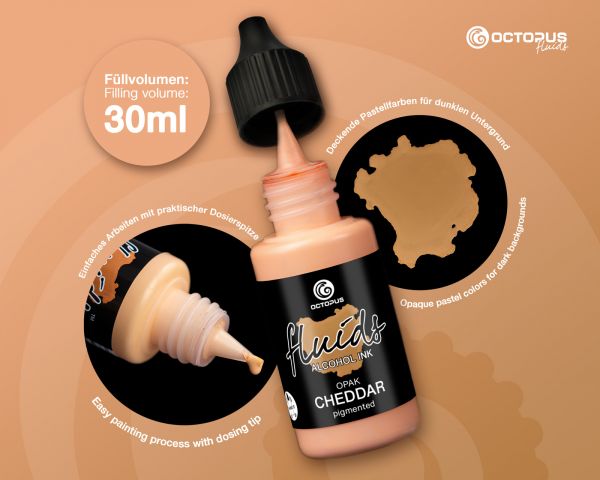 Encre à l'alcool Octopus Fluids Opaque Cheddar Orange