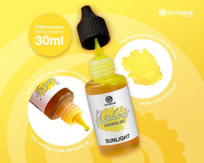 Octopus Fluids Inchiostro a base  di alcol Alcohol Inks Basic Giallo luce