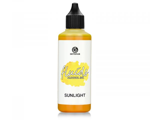 Octopus Fluids Alkoholtinte Octopus Fluids Alcohol Inks Basic Sunlight Gelb, 100 ml
