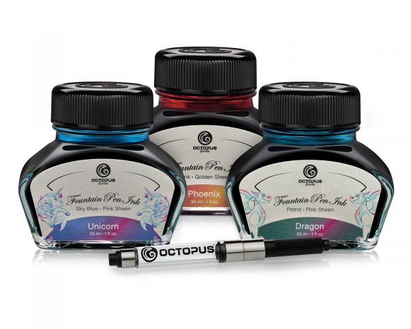 Octopus Fluids Füllhaltertinte-Set mit Konverter Octopus Fluids Sheen Ink Ltd. Edt.
