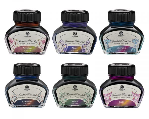 Octopus Fluids Füllhaltertinte Octopus Fluids Sheen Ink Mermaid Petrol Pink Ltd. Edt.