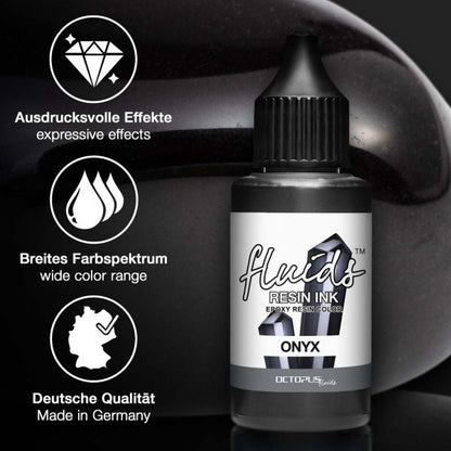 Octopus Fluids Alcohol Ink Inchiostro per resina ONYX Nero trasparente