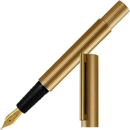 Otto Hutt, Stilografica Design 08 Pull & Twist, design di Mark Braun, astuccio in pelle incluso, pennino 18K, oro