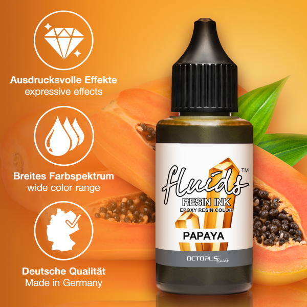 Octopus Fluids Resin Ink Papaya Inchiostro a base di alcol arancione trasparente