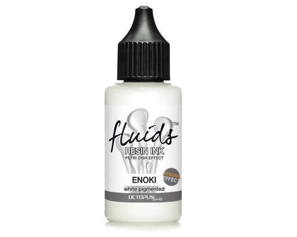 Octopus Fluids Resin Ink Effetto Petri Dish Enoki Bianco Forte