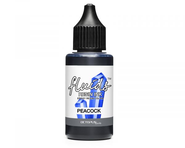 Octopus Fluids Resin Ink PEACOCK blu trasparente