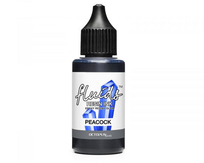 Octopus Fluids Resin Ink PEACOCK blu trasparente
