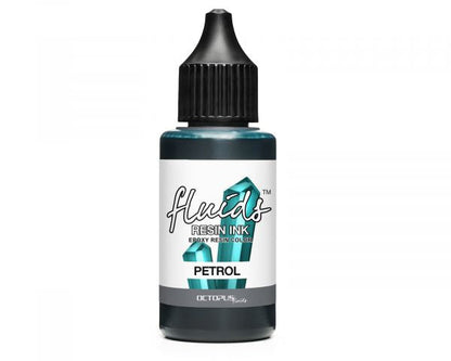 Encre résine Octopus Fluids PETROL turquoise transparente