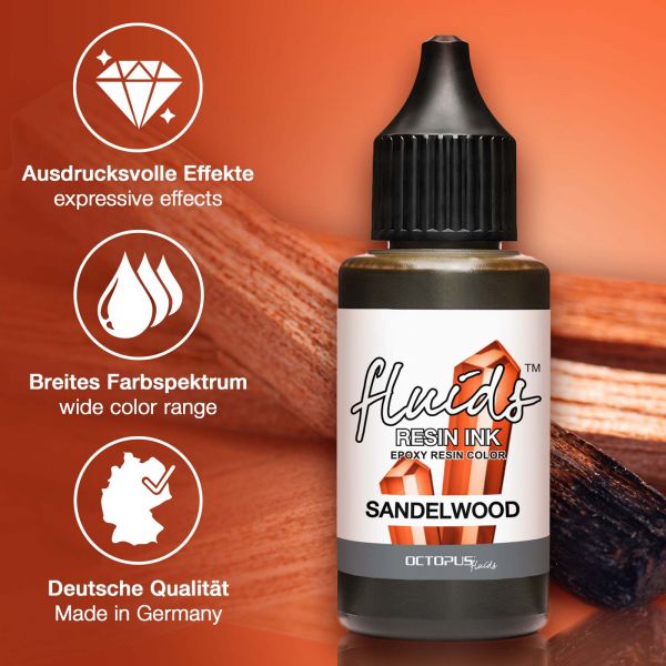 Octopus Fluids Resin Ink SANDELWOOD transparentes Braun