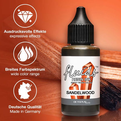 Octopus Fluids Resin Ink SANDELWOOD transparentes Braun