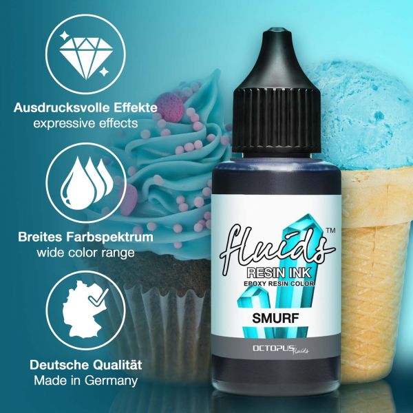 Octopus Fluids Alkoholtinte/Farbstoffkonzentrat für Gießharze SMURF transparentes Blau
