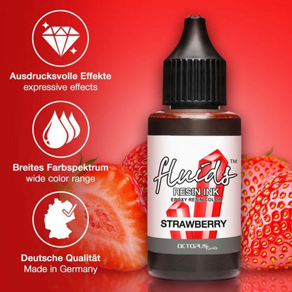 Octopus Fluids Resin Ink STRAWBERRY rosso trasparente