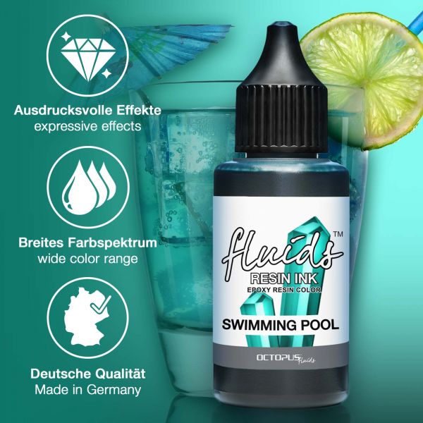 Octopus Fluids Resin Ink Swimming Pool Turchese trasparente