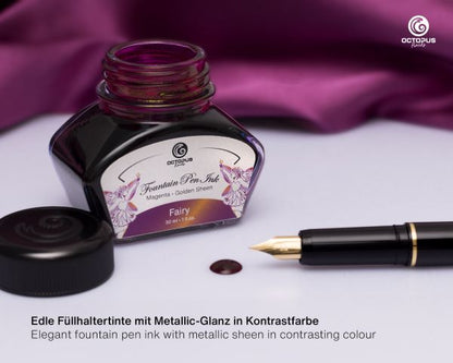 Octopus Fluids Encre pour Stylo Plume Collection Sheen Ink Fairy Violet