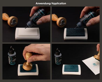 Encre pour tampons Octopus Fluids pour tampons encreurs et tampons auto-encreurs sans huile, turquoise