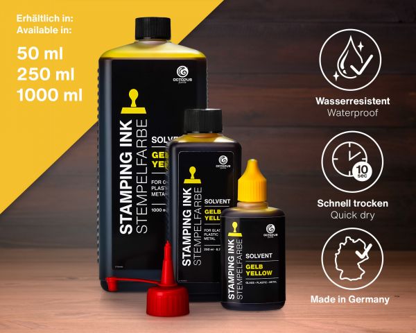 Octopus Fluids GmbH & Co. KG Stempelfarbe Lenizett Solvent für glatte Untergründe Gelb lasierend