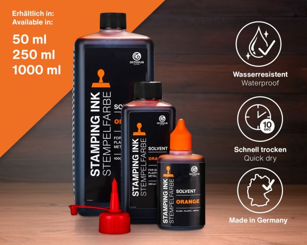 Octopus Fluids Solvent inchiostro per timbri arancione velato