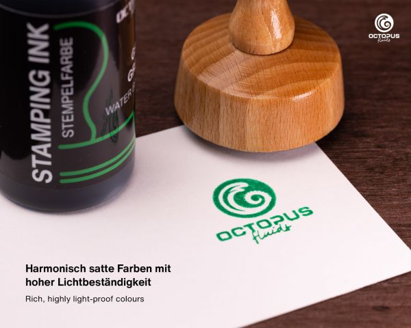 Octopus Fluids GmbH & Co. KG Set di inchiostri per timbri a base d'acqua senza olio, colori nero, blu, verde, rosso, viola