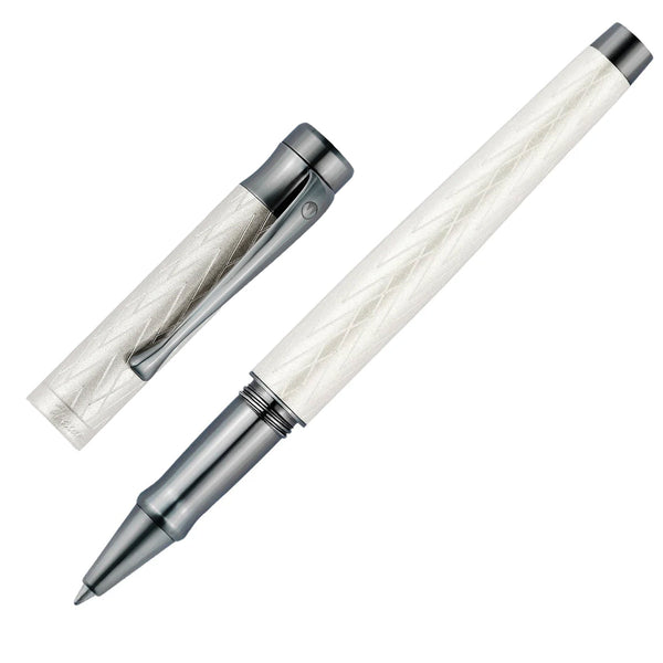 Rollerball Waldmann Aura Night, argento, argento satinato