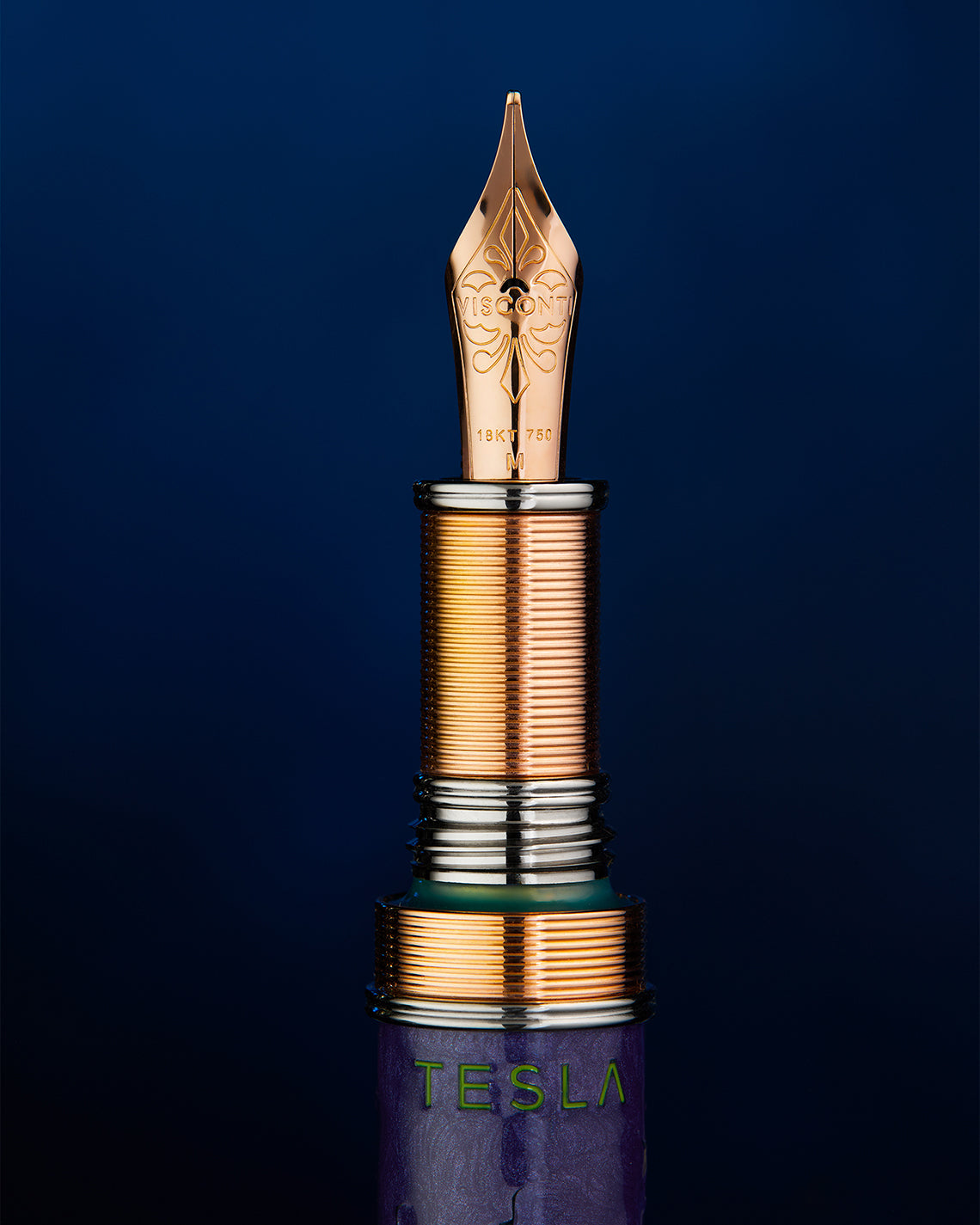 Penna stilografica Visconti Tesla, oro 18k, edizione limitata