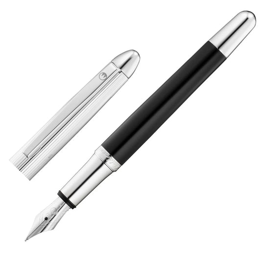 Waldmann, stilografica Pocket, righe, laccata, nera