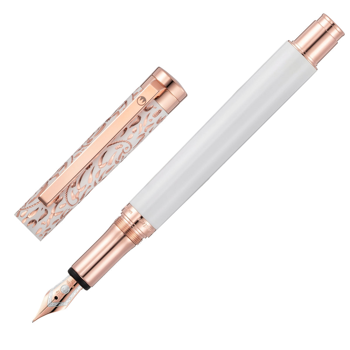 Waldmann, stylo plume Xetra Vienna Lady, or rose, plume 18 carats, blanc