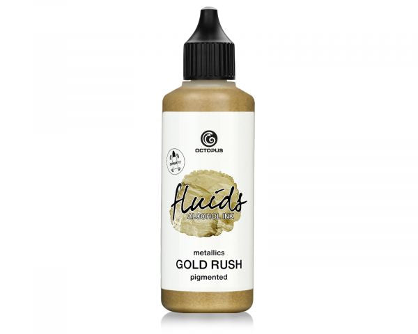 Octopus Fluids Inchiostro a base di alcol Octopus Fluids Alcohol Ink Gold Rush Oro metallizzato 100 ml
