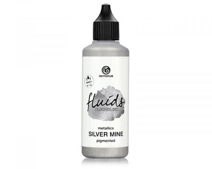 Octopus Fluids Alcohol Ink Metallics Alcohol Ink Silver Mine 100 ml Silber