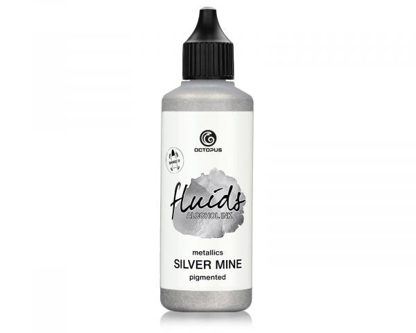 Octopus Fluids Inchiostro alcolico Metallics Alcohol Ink Silver Mine 100 ml Argento