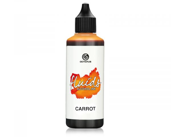 Inchiostro a base di alcol Octopus Fluids per Fluid Art & Resin, arancione carota base, 100 ml